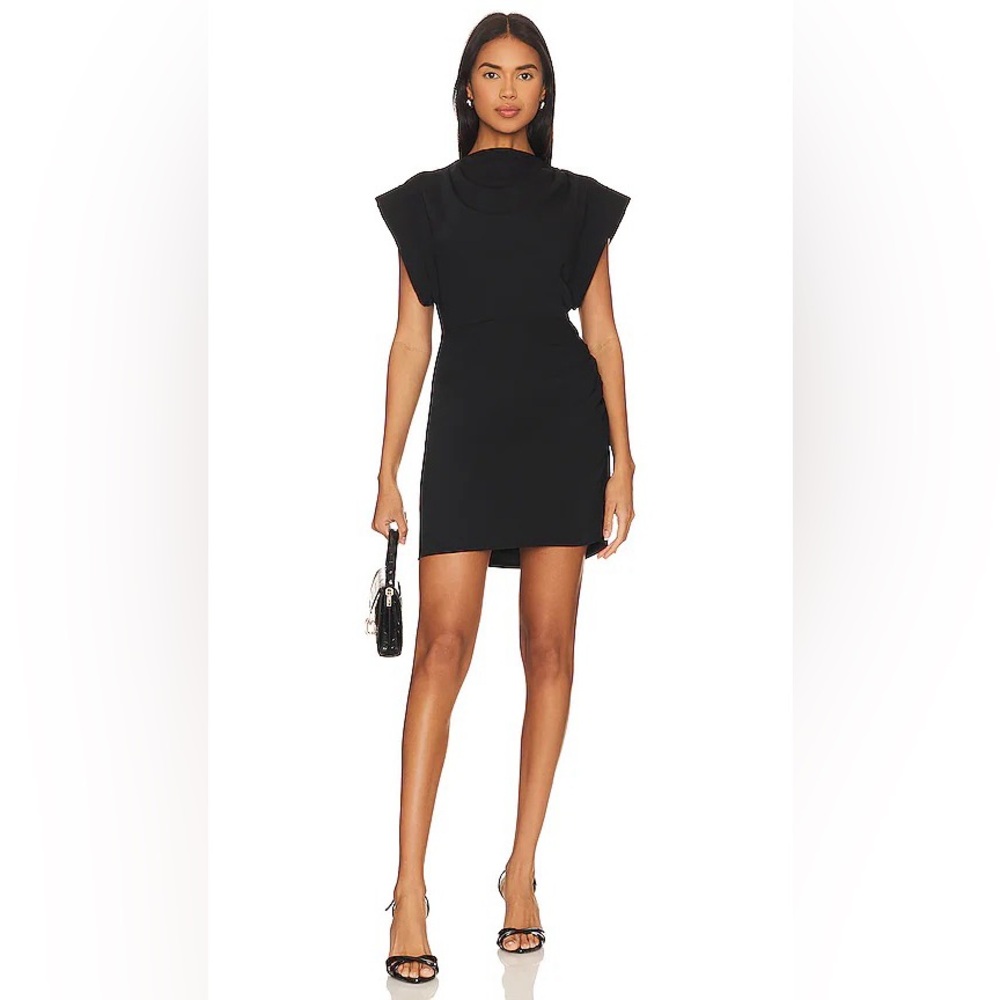 Amanda Uprichard Edrina Dress in Solid Black NWOT Sz. XS Sz. 0 - Picture 6 of 13